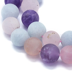 Natural Rose Quartz & Amethyst & Aquamarine Beads Strands&nbsp;G-E561-05F-10mm