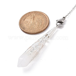 Natural White Jade Pointed Dowsing Pendulums&nbsp;PALLOY-JF01947-03