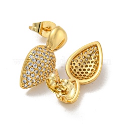 Teardrop Brass Pave Cubic Zirconia Dangle Stud Earrings for Women&nbsp;EJEW-N054-43G