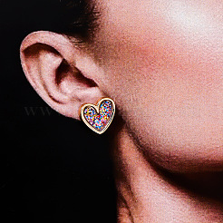 Valentine's Day Alloy & Acrylic Stud Earrings&nbsp;FS-WGF8EF2-02
