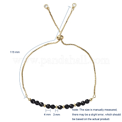 Adjustable Natural Dyed & Heated Black Agate Slider Bracelets&nbsp;BJEW-JB04929-01