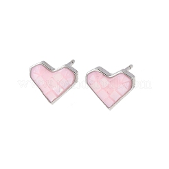 Brass Enamel Heart Stud Earrings&nbsp;EJEW-I322-06P