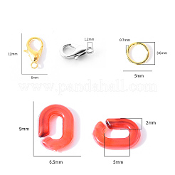 800Pcs 4 Colors Oval Acrylic Linking Rings&nbsp;DIY-YW0002-39