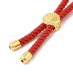 Twisted Nylon Cord Silder Bracelets&nbsp;X-DIY-B066-03G-15
