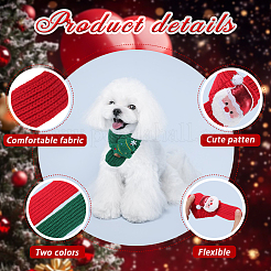 2Pcs 2 Colors Christmas Polyester Pet Scarf&nbsp;AJEW-GF0012-46B