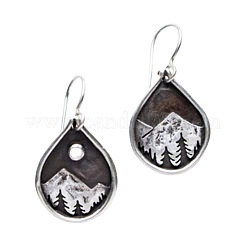 Teardrop with Mountain Pattern Alloy Dangle Earrings&nbsp;FS-WG9A937-01