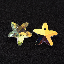 Starfish/Sea Stars Faceted K9 Glass Charms&nbsp;EGLA-O006-07