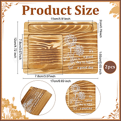 2Pcs Flower Printed Wood Display Trays for Sticky Notes&nbsp;ODIS-PH0009-18