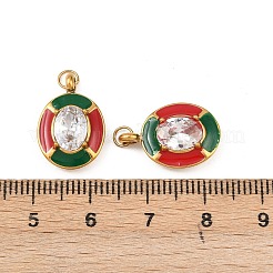 304 Stainless Steel with Clear Cubic Zirconia Enamel Pendants&nbsp;STAS-G364-02G
