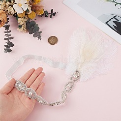 Alloy & Rubber & Rhinestone & Feathers & Seed Glass & Plastic Headbands&nbsp;OHAR-WH20011-15B