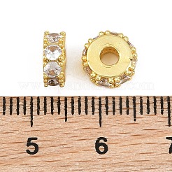 Brass Pave Clear Cubic Zirconia Beads&nbsp;CU-CBA6A75-19A-G