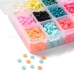 150G 15 Colors Handmade Polymer Clay Beads&nbsp;CLAY-JP0001-14-6mm