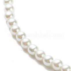 Glass Pearl Round Beaded Necklace for Women&nbsp;NJEW-JN03903