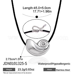 Ocean 304 Stainless Steel Conch Shell Shape Pendant Black Nylon Cord Necklaces for Women&nbsp;WG8D41C-02