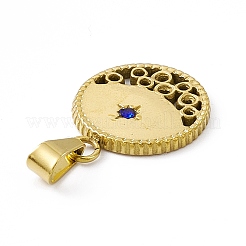 PVD Vacuum Plating 304 Stainless Steel Capri Blue Rhinestone Pendants&nbsp;STAS-P315-14G