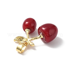 Brass Resin Pendants&nbsp;KK-D383-01G-01