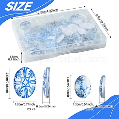 40Pcs 2 Styles Floral Theme Ornaments Glass Oval Flatback Cabochons&nbsp;GGLA-FS0001-10