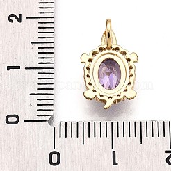 Brass Micro Pave Cubic Zirconia Pendants&nbsp;KK-N261-20B-G