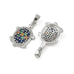 Brass Micro Pave Cubic Zirconia Pendants&nbsp;KK-N257-02P