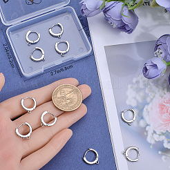 12Pcs Brass Micro Pave Clear Cubic Zirconia Huggie Hoop Earring Findings&nbsp;EJEW-BBC0001-25P