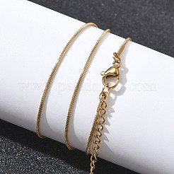 10Pcs 0.9MM 304 Stainless Steel Round Snake Chain Necklaces&nbsp;NJEW-G203-03G