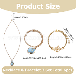 Iron Cable Chain Empty Macrame Pouch Pendant Slider Necklace & Brass Link Bracelet Making Findings Kits&nbsp;BJEW-HS0001-11