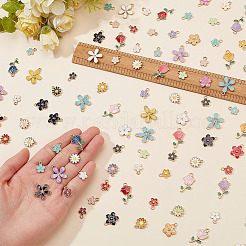 180Pcs 6 Styles Alloy Enamel Pendants&nbsp;ENAM-ME0001-70