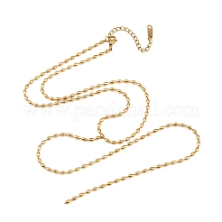 304 Stainless Steel Oval Ball Chain Y Necklaces for Women&nbsp;NJEW-Z104-02G