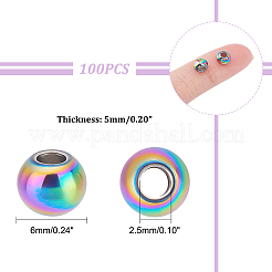 100Pcs 304 Stainless Steel Beads&nbsp;STAS-UN0040-20B