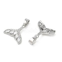 Brass Micro Pave Clear Cubic Zirconia Pendants&nbsp;KK-A299-04P