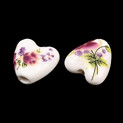 Floral Printed Porcelain Beads&nbsp;PORC-Q152-11