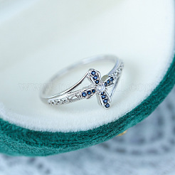 925 Sterling Silver Pave Cubic Zirconia Finger Rings&nbsp;FS-WGCB4BE-04