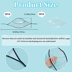 10Pcs 2 Colors Plastic Black and White Rain Bonnets&nbsp;AJEW-CP0007-88