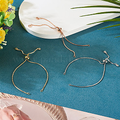 3Pcs 3 Colors Brass Box Chain Slider Bracelet Making&nbsp;KK-TA0003-12-RS