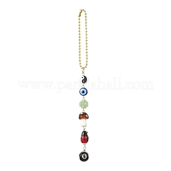Mushroom & Evil Eye Handmade Lampwork Beads and Acrylic Pendant Decorations&nbsp;HJEW-JM04046-01