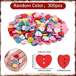 300Pcs 2-Hole Wood Buttons&nbsp;BUTT-SP0001-04A
