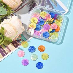 56Pcs 7 Colors Spray Painted Natural Capiz Shell Connector Charms&nbsp;BSHE-FS0001-13