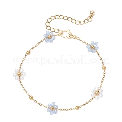 Glass & ABS Plastic Imitation Pearl Beads Link Bracelets&nbsp;BJEW-JB12572-03