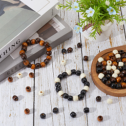 200Pcs 4 Colors Natural Wooden Beads&nbsp;WOOD-SC0001-74
