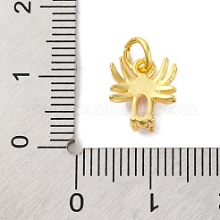 Rack Plating Brass Micro Pave Cubic Zirconia Charms&nbsp;KK-F881-02G-07