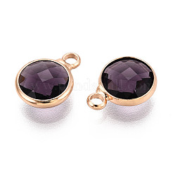 Golden Tone Brass Glass Charms&nbsp;GLAA-ZX008-24A-G
