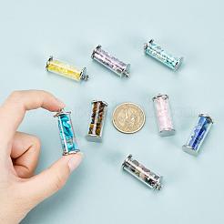 8Pcs 8 Style Alloy & Glass Wish Bottle Pendants&nbsp;G-PH0001-45