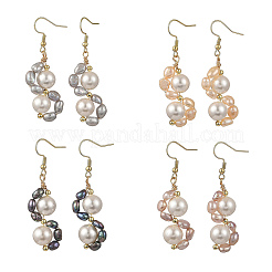 Shell Pearl 304 Stainless Steel Dangle Earrings&nbsp;EJEW-JE07370