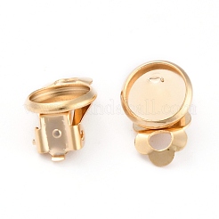 304 Stainless Steel Clip-on Earring Setting&nbsp;STAS-L244-50C-G