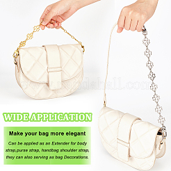 2Pcs 2 Colors Alloy Clover Link Chain Bag Straps&nbsp;FIND-WR0008-08
