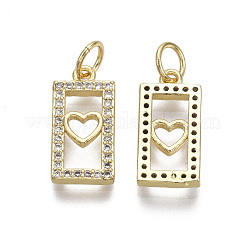 Brass Micro Pave Clear Cubic Zirconia Pendants&nbsp;X-KK-R133-004-06G-NF