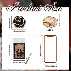 Flower Alloy Enamel & Plastic Pearl Clips&nbsp;AJEW-WH20130-221A-01
