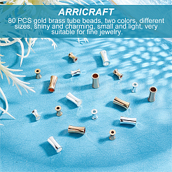 80Pcs 4 Style Brass Beads&nbsp;KK-AR0002-52