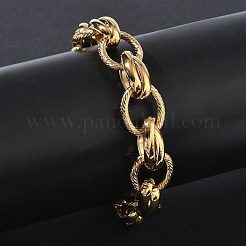 304 Stainless Steel Textured Oval Link Chain Bracelets&nbsp;SA-CBA2696-26G