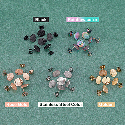 30Pcs 5 Colors 304 Stainless Steel Stud Earring Findings&nbsp;STAS-UN0023-07